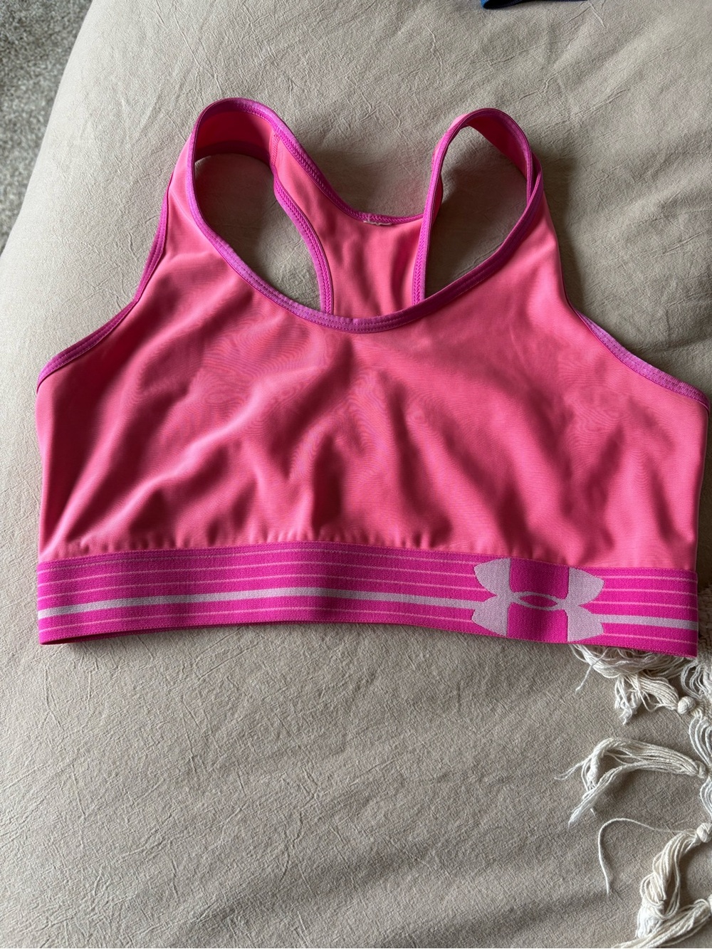Under Armour Pink Racerback Sports Bra Medium
